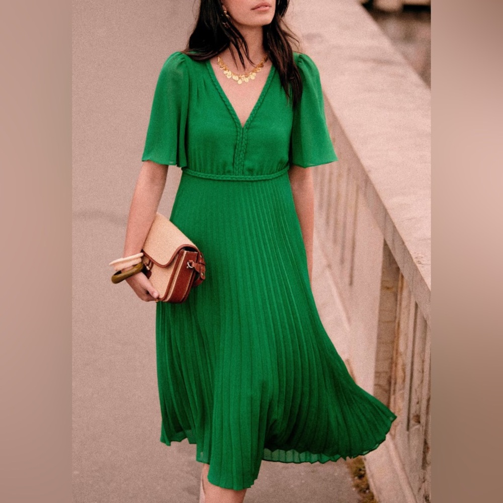 Sezane green Florencia dress